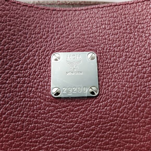 MCM Wandel Red Ruby Tan Leather Reversible Double Handle Shopper Tote Bag - Picture 4 of 16